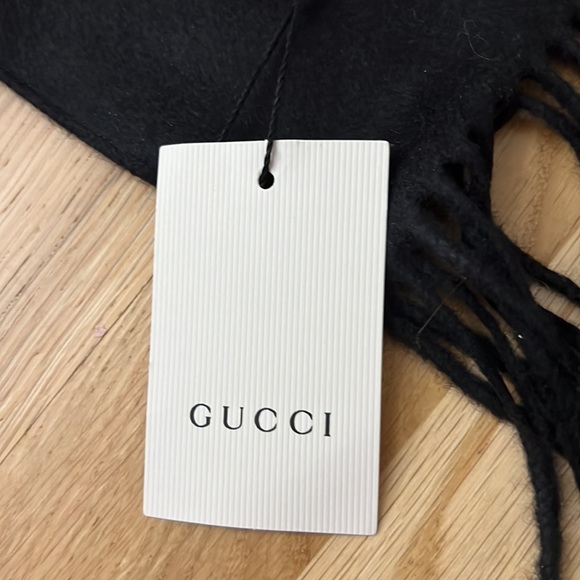 NWT Gucci mystic cat sequins cashmere silk blend skinny scarf - Picture 4 of 7